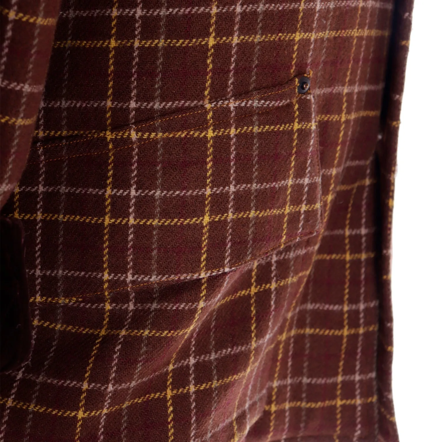 1980s Gordon Henderson Brown Plaid Jacket w/ Velvet Details