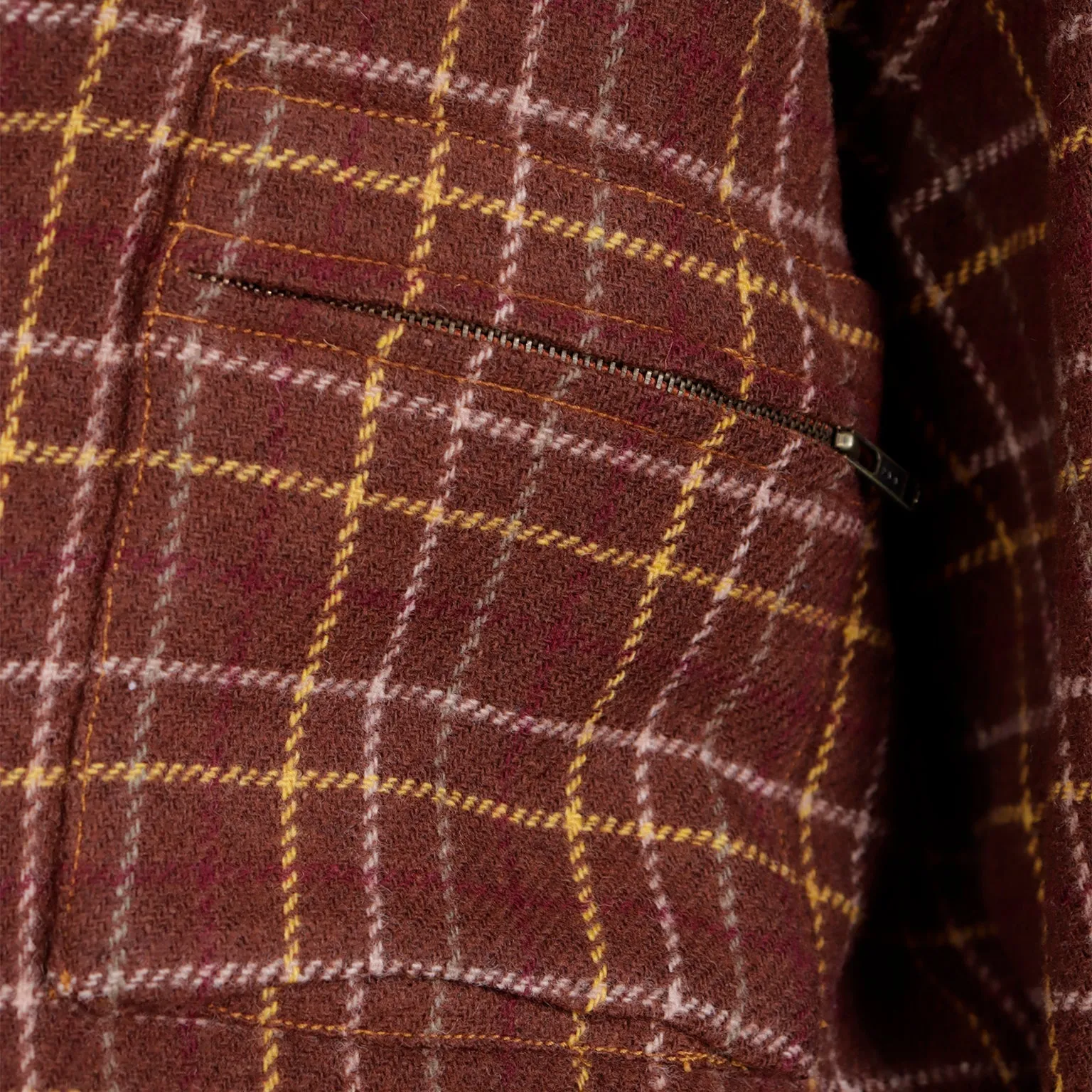 1980s Gordon Henderson Brown Plaid Jacket w/ Velvet Details