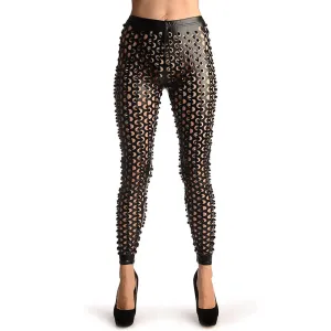 3D Cut Out Vinyl Wet Look Leggings