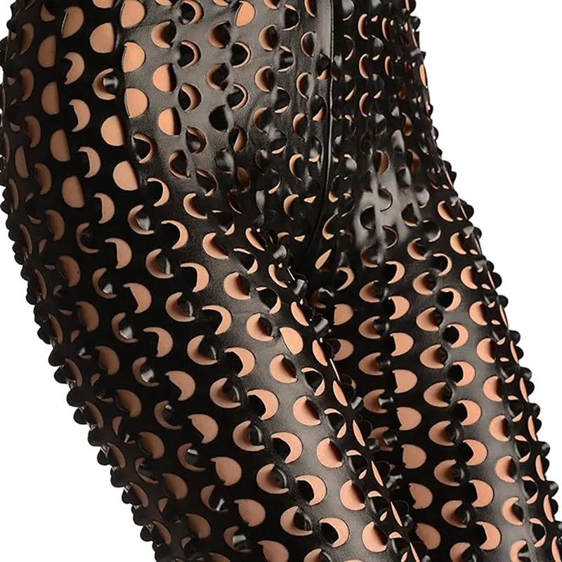 3D Cut Out Vinyl Wet Look Leggings