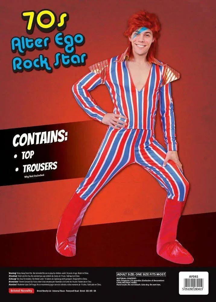 70s Alter Ego Rock Star David Bowie Ziggy Stardust Jumpsuit