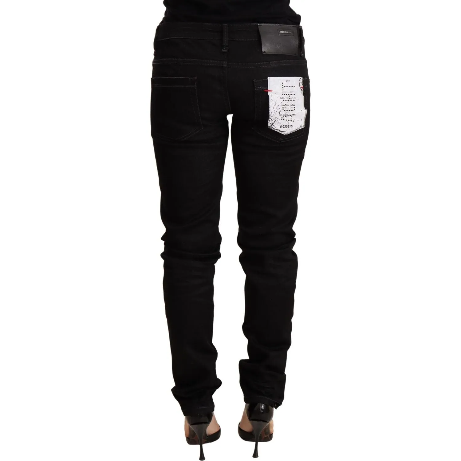 Acht Sleek Black Wash Skinny Jeans