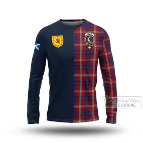 Ainslie Tartan Long Sleeve T-Shirt Alba with Scottish Lion Royal Arm Half Style