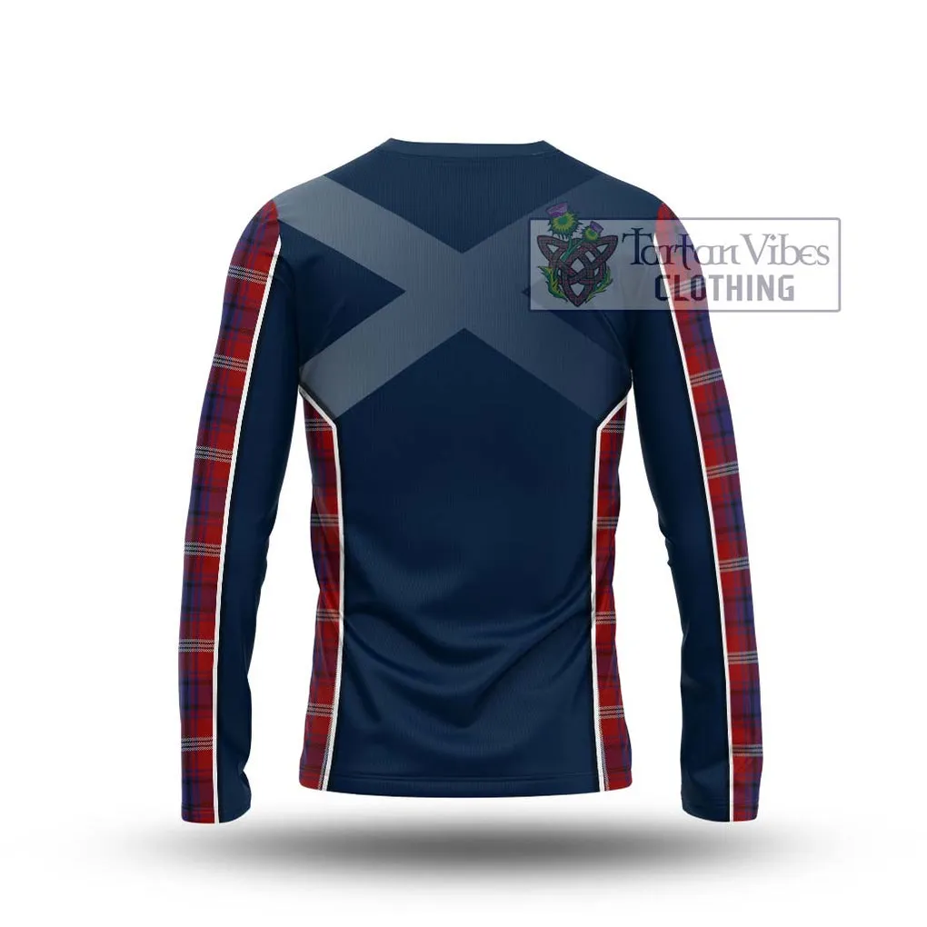 Ainslie Tartan Long Sleeve T-Shirt with Family Crest and Lion Rampant Vibes Sport Style