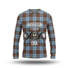 Anderson Ancient Tartan Long Sleeve T-Shirt with Family Crest DNA In Me Style