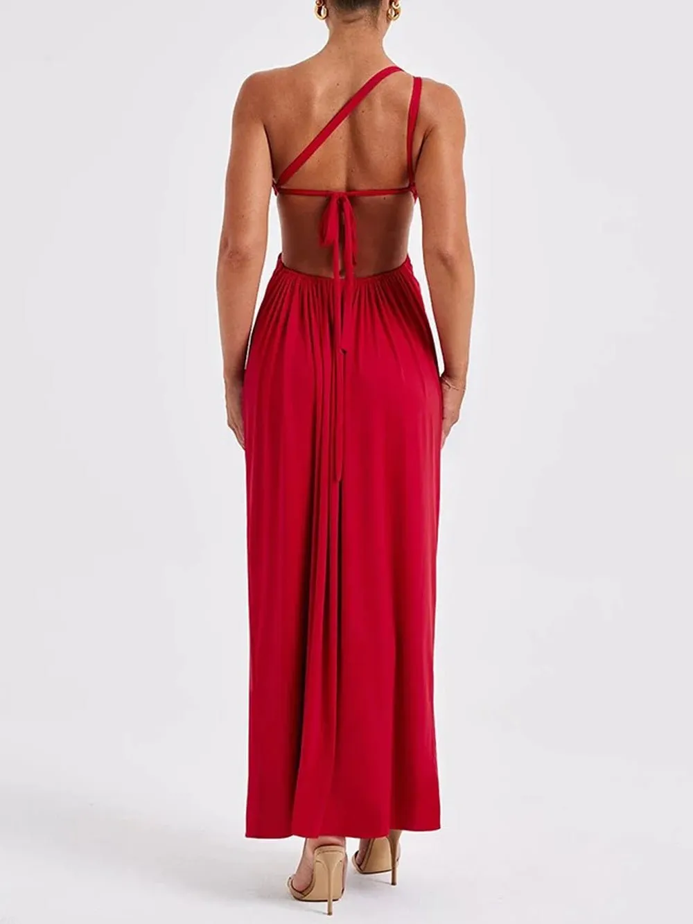 Angela Off Shoulder Backless Maxi Dress