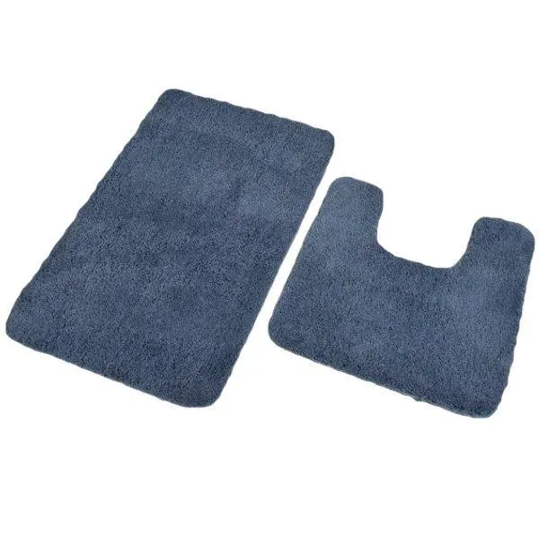 Antron Luxury Non-Slip Pedestal Mat - Mid Blue