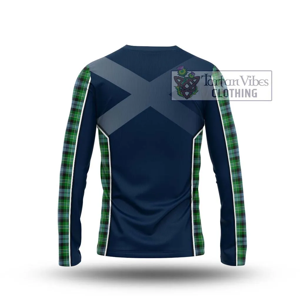 Arbuthnot Ancient Tartan Long Sleeve T-Shirt with Family Crest and Lion Rampant Vibes Sport Style