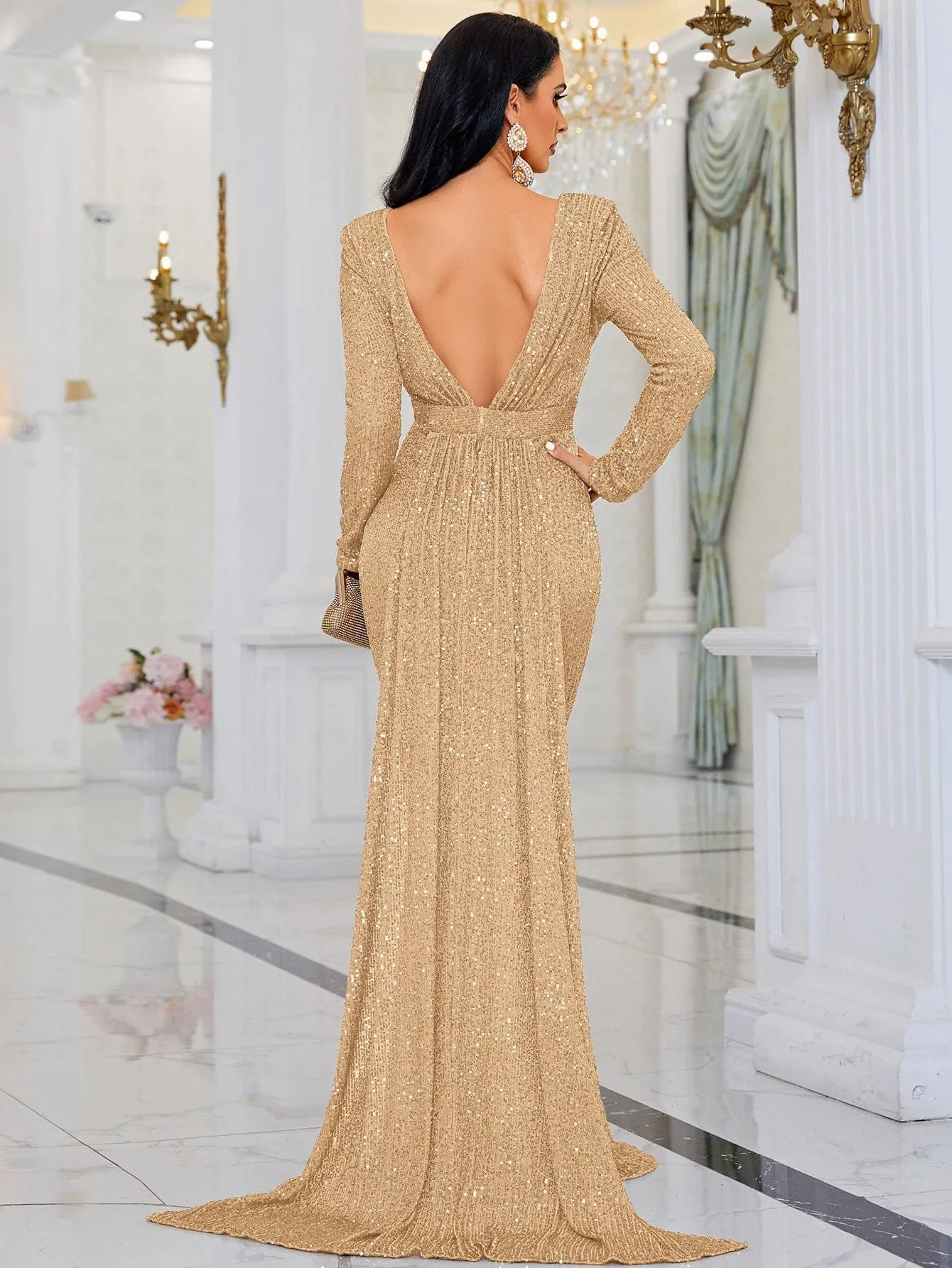 Backless Sequin Mermaid Dress M02022