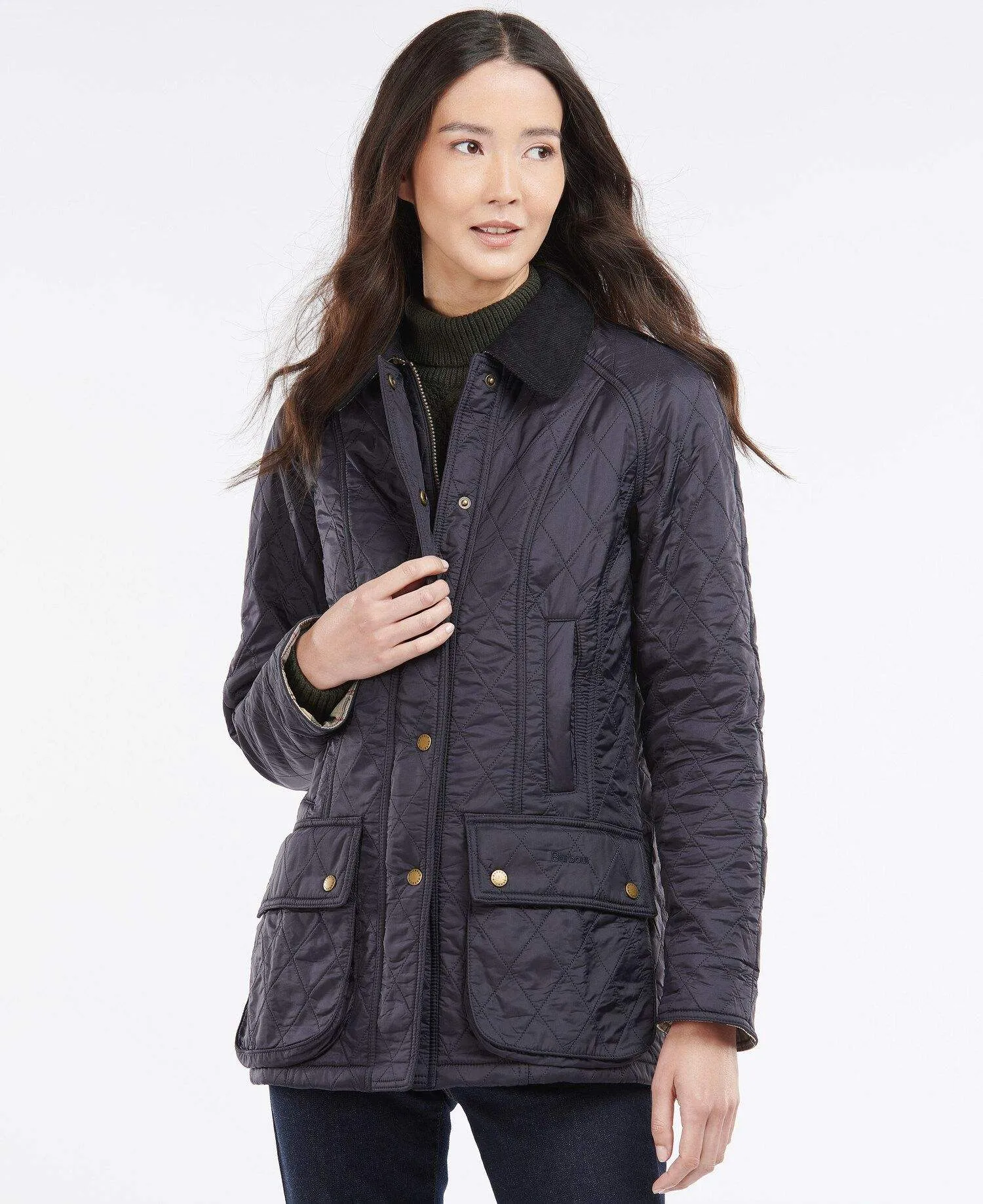 Barbour Vatteraður Dömujakki - Beadnell Polarquilt - Navy