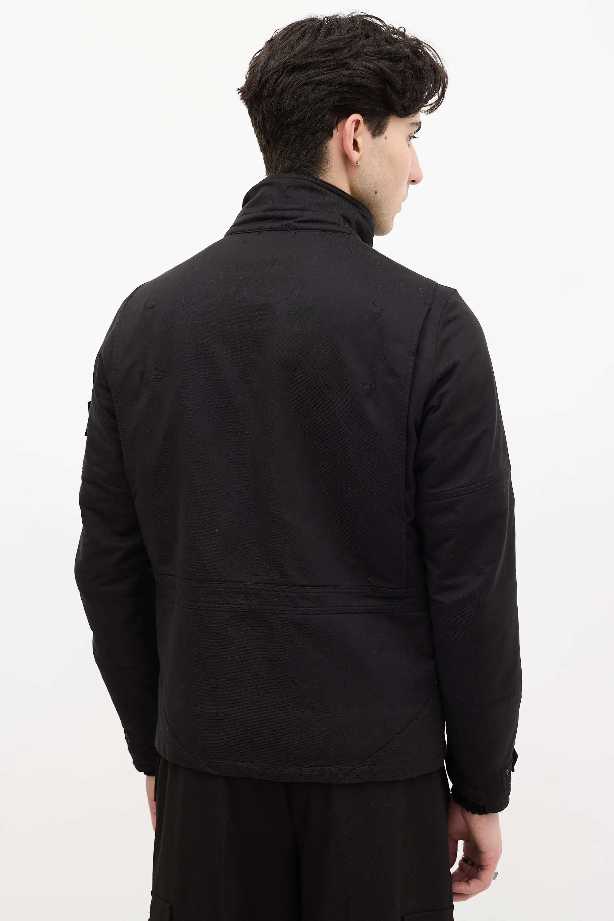 Black Canvas Asymmetrical David-T Jacket