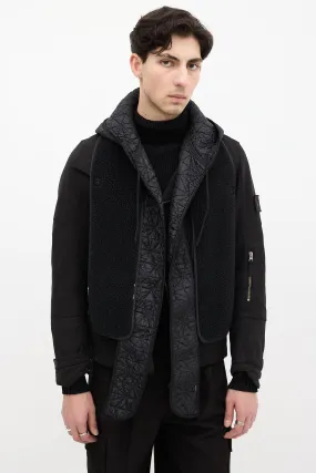 Black Canvas Asymmetrical David-T Jacket