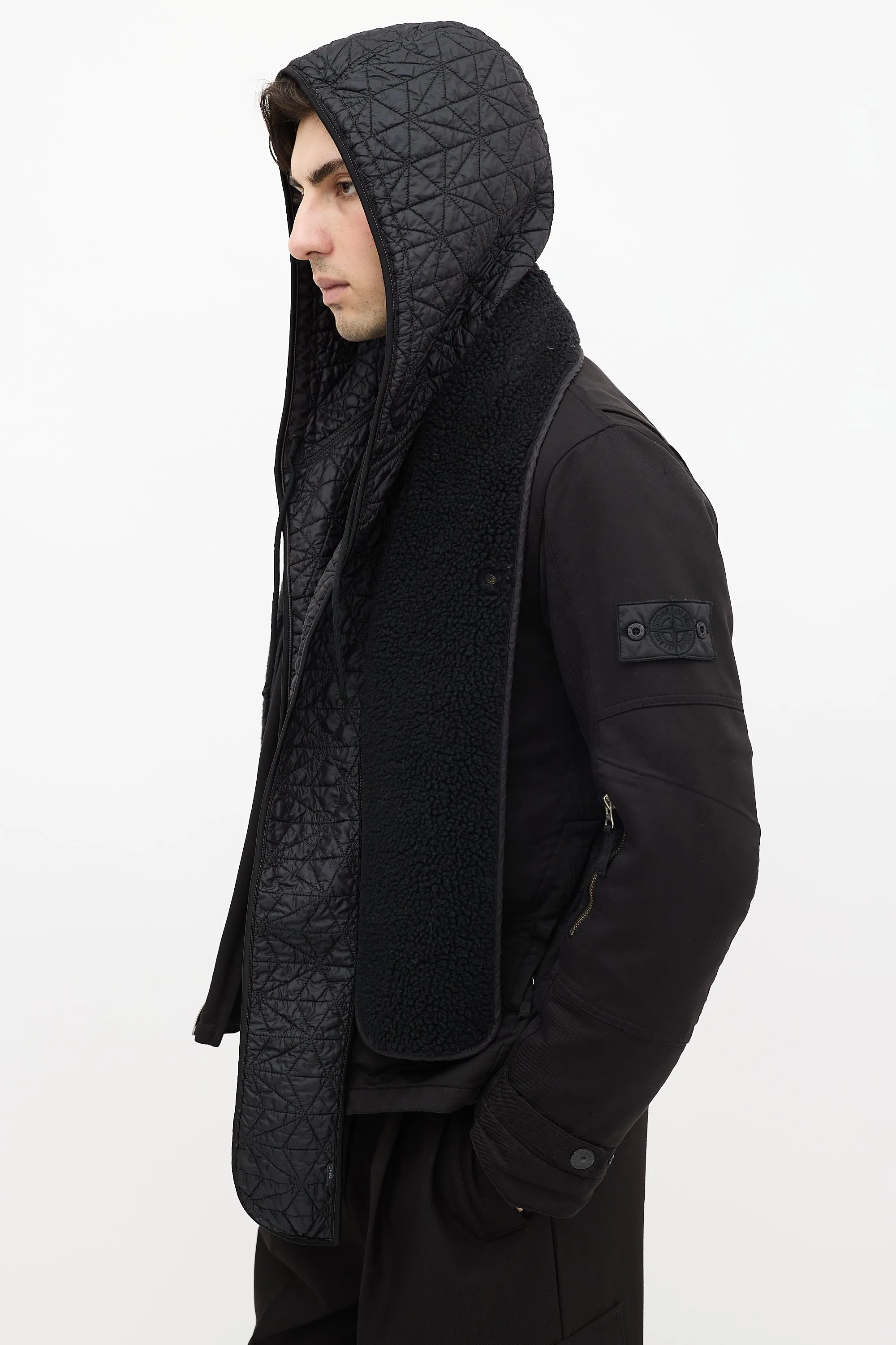 Black Canvas Asymmetrical David-T Jacket