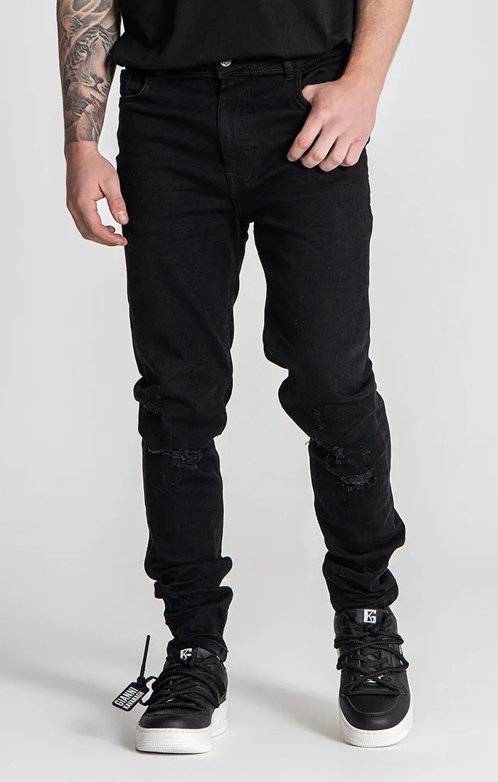 Black Core Ripped Slim Fit Jeans