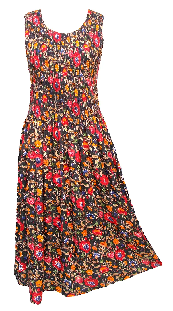 Black Flowery Viscose Maxi Dress UK One Size 14-24 EM5