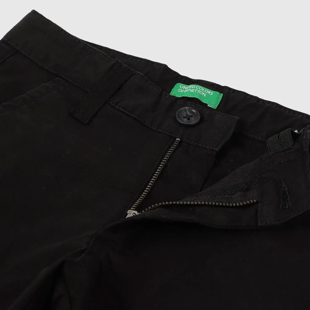 Black Solid Regular Fit Trousers