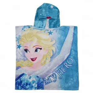 Blue Frozen Sister Hooded Poncho Towel