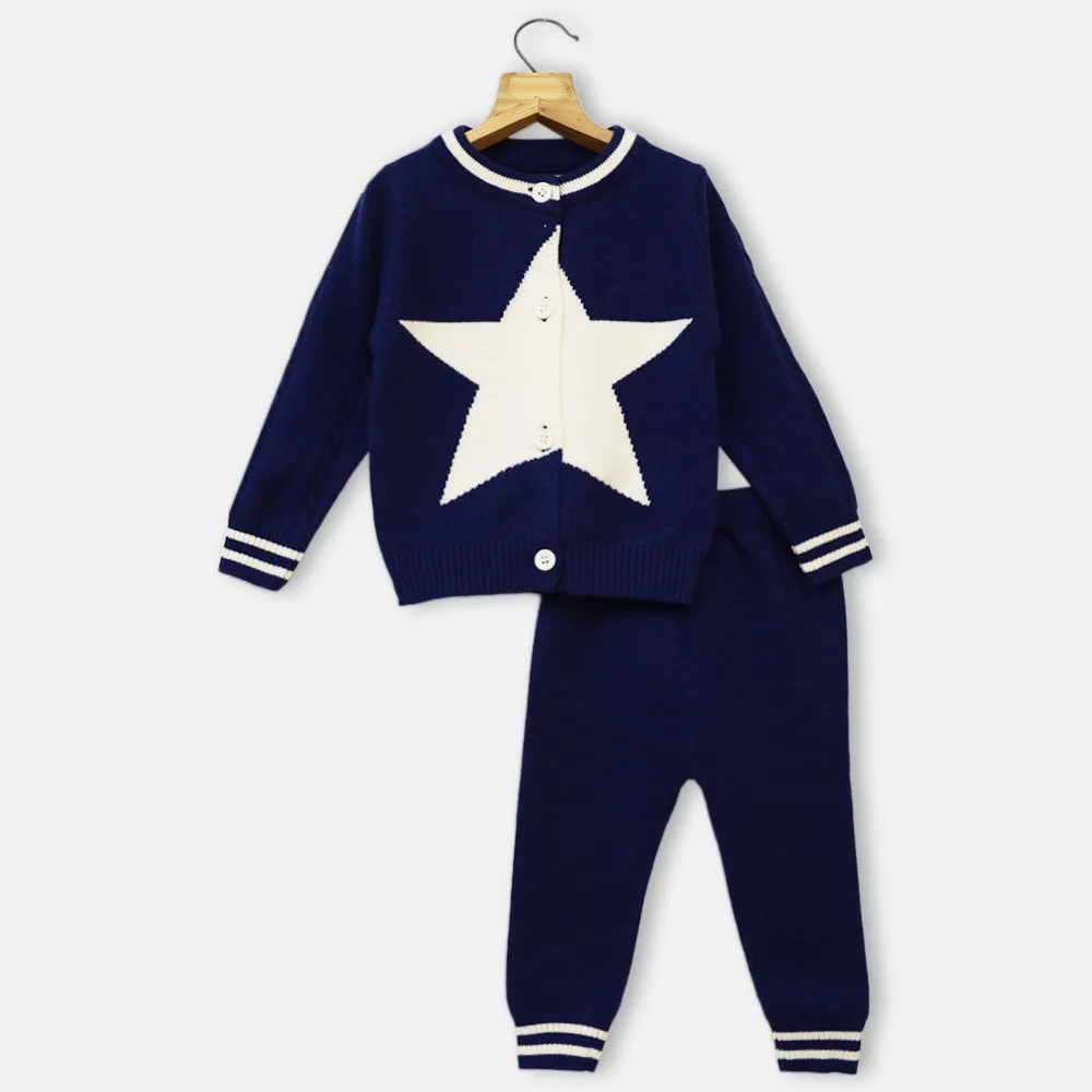 Blue Star Theme Sweater With Bottom