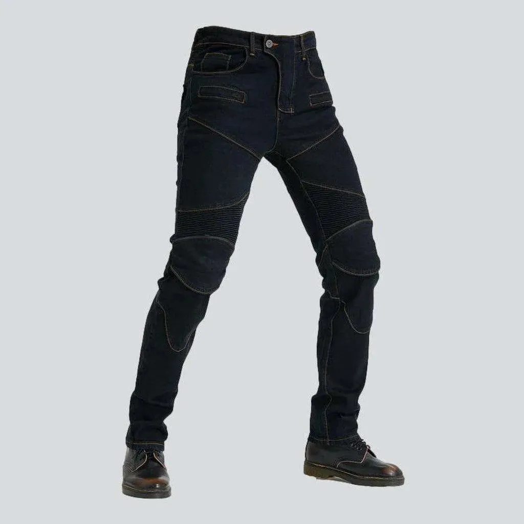 Casual men's biker denim pants