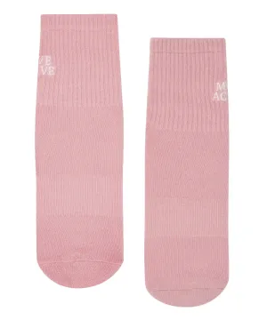 Crew Non Slip Grip Socks - Signature Mauve