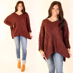 Crisp Morning Air Oversized Dolman 3/4 Sleeve Sweater in Maroon