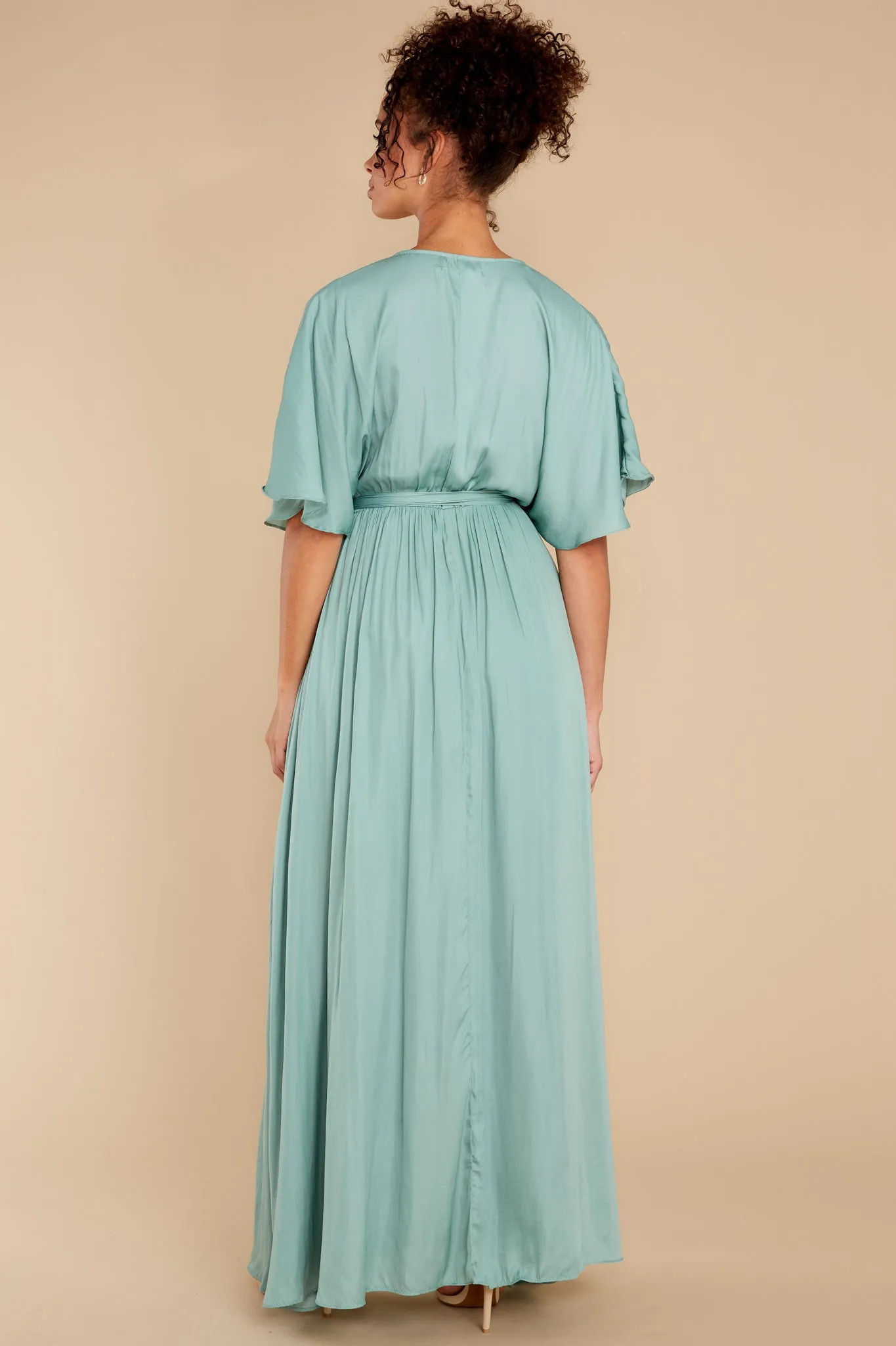 Cross My Heart Dusted Jade Maxi Dress