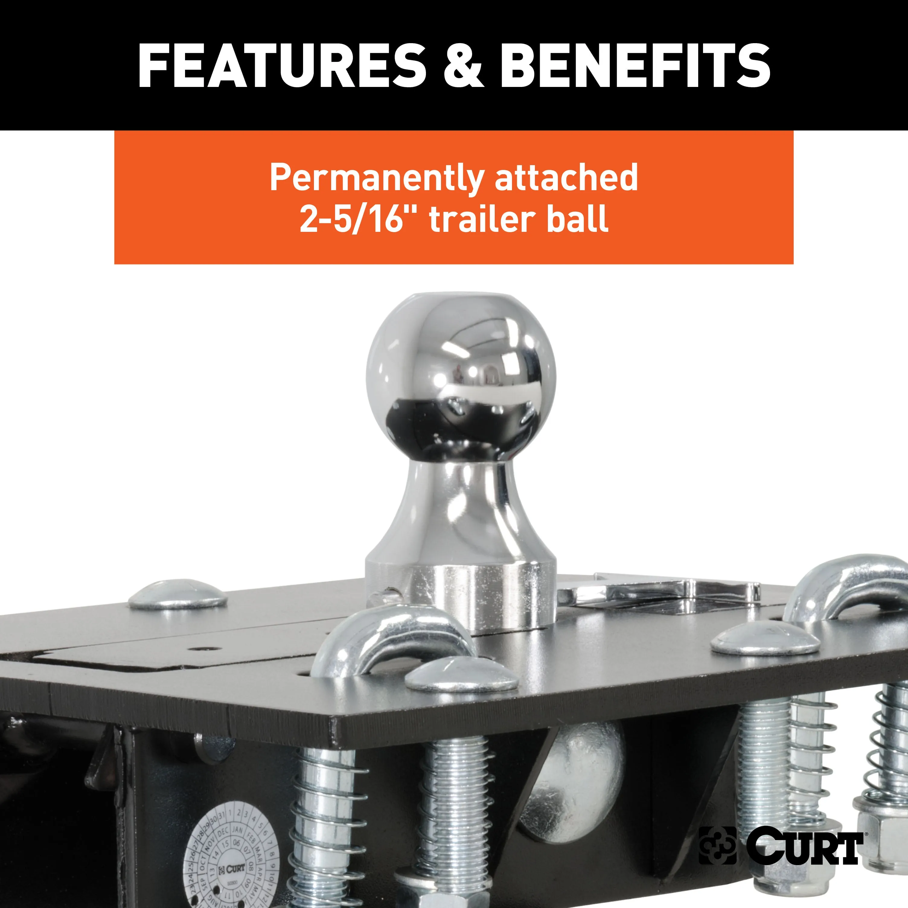 CURT 61052 CURT 61052 Over-Bed Folding Ball Gooseneck Hitch; 30;000 lbs; 2-5/16-Inch Ball