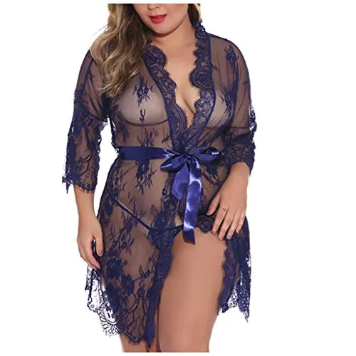 Cut Out Long Sleeve Net Night Gown Lingerie.