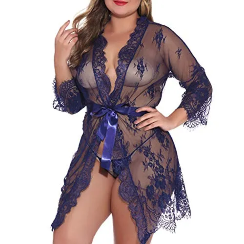 Cut Out Long Sleeve Net Night Gown Lingerie.