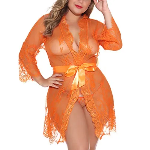 Cut Out Long Sleeve Net Night Gown Lingerie.