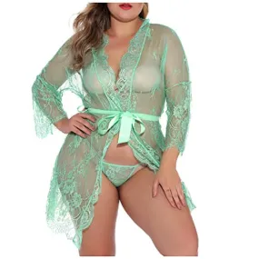 Cut Out Long Sleeve Net Night Gown Lingerie.