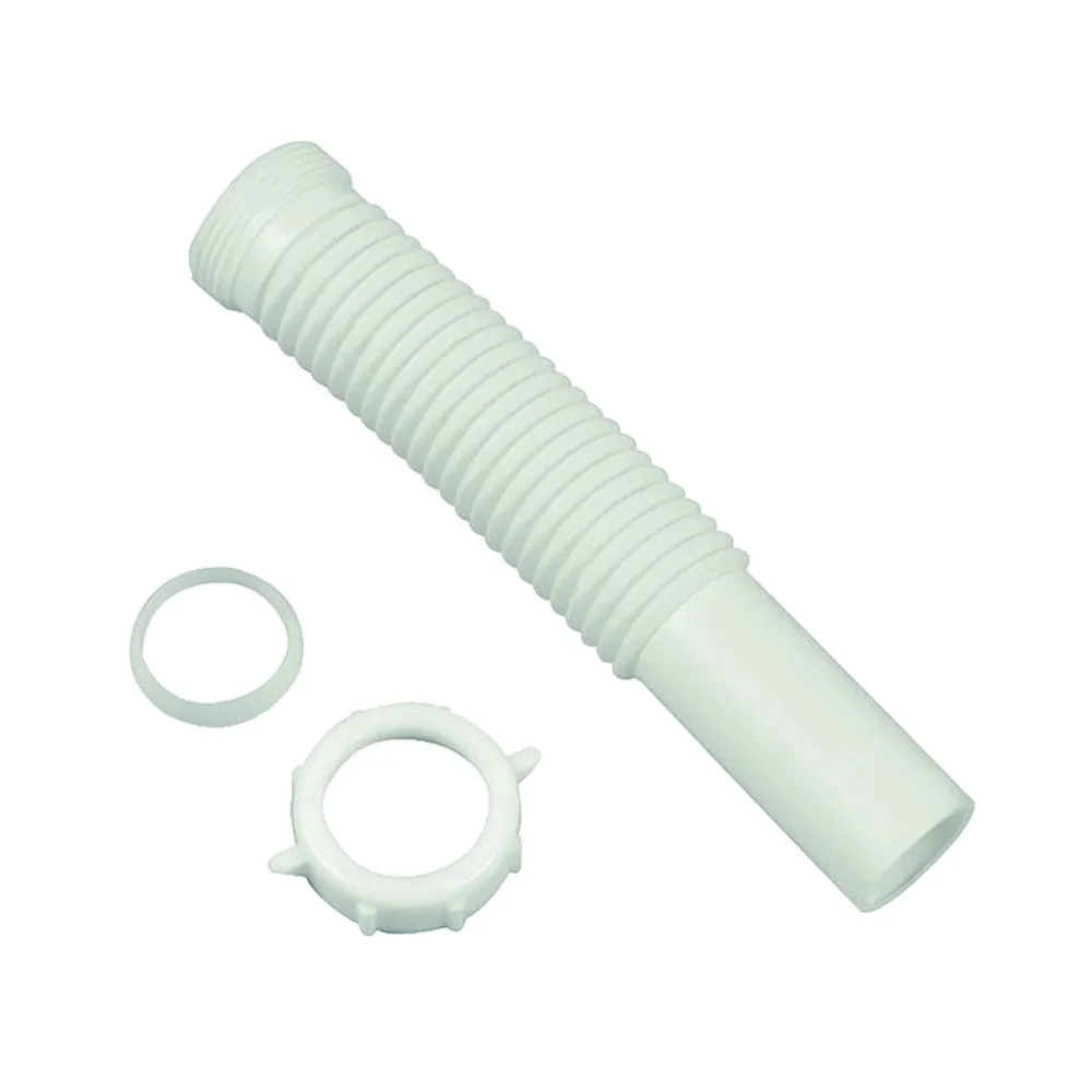 Danco 51070 Tailpiece Pipe Extension, 1-1/4 x 9 in, Slip-Joint, White