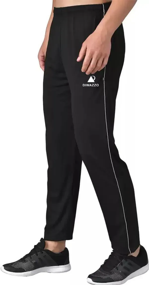 Diwazzo Solid Men Black Track Pants