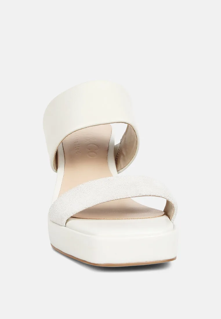 Eddlia Slip On Platform Sandals In Off White