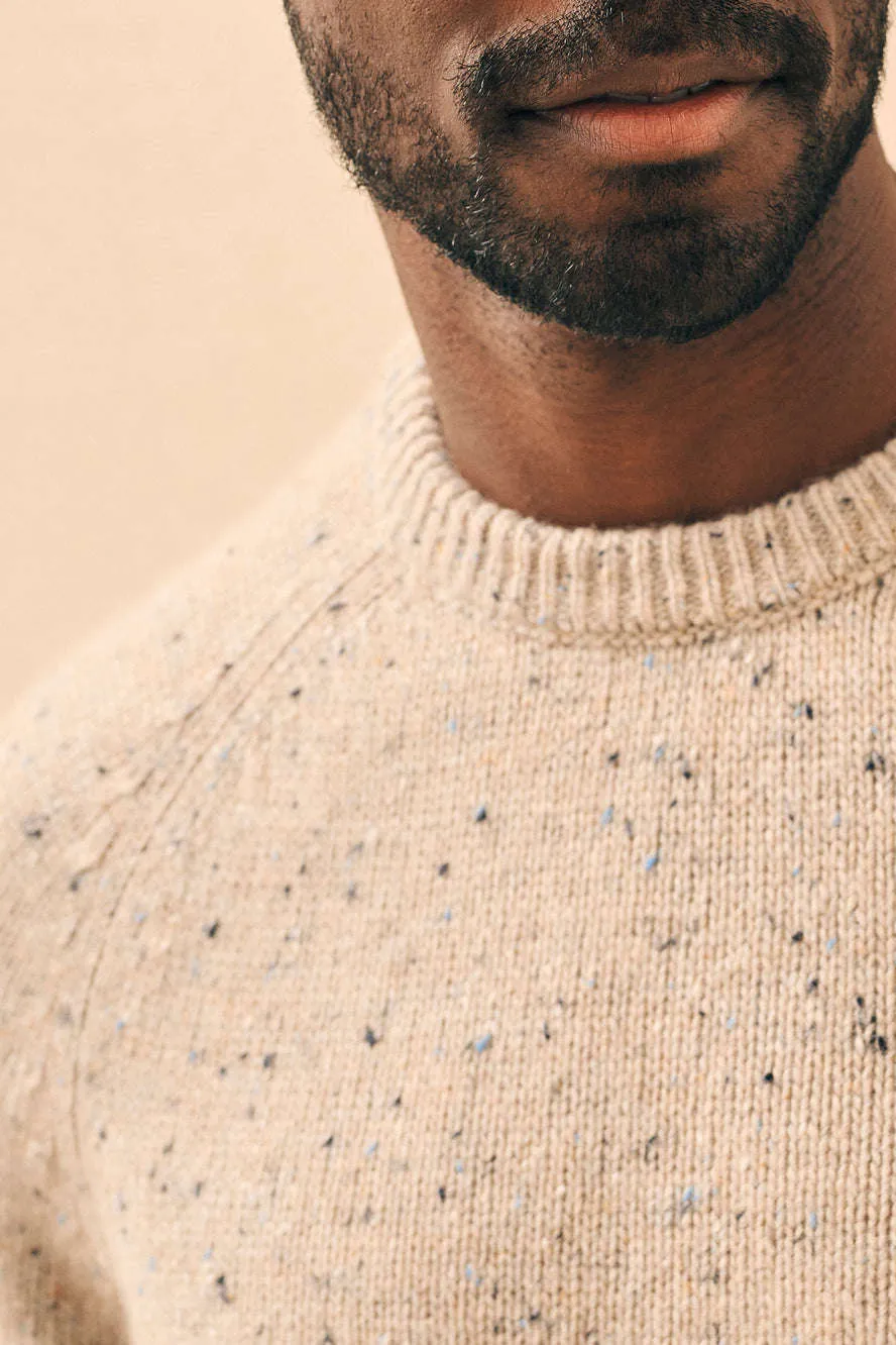 Faherty Donegal Wool Crew Sweater in Winter Dune