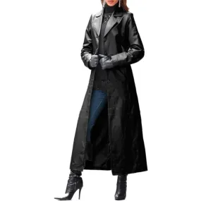 Funki Buys | Jackets | Women's Long Faux Leather Trench Coat