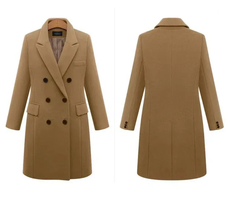 Funki Buys | Jackets | Women's Long Slim Wool Blend Coat