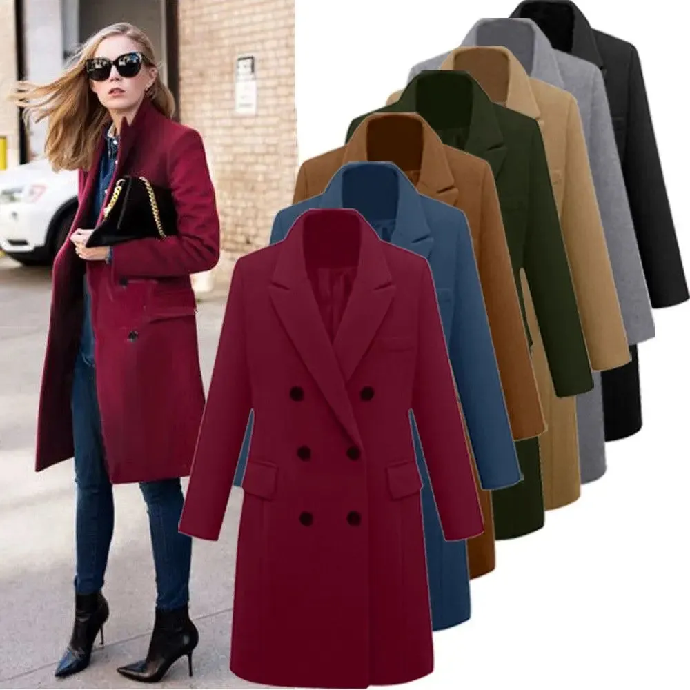 Funki Buys | Jackets | Women's Long Slim Wool Blend Coat