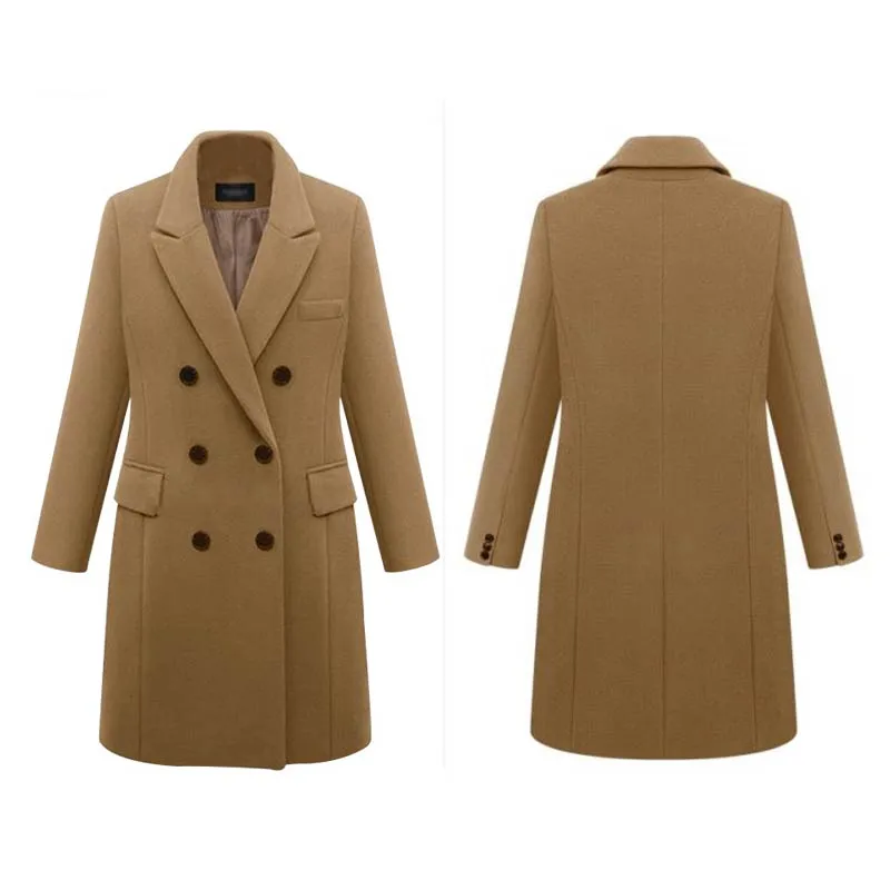 Funki Buys | Jackets | Women's Long Slim Wool Blend Coat