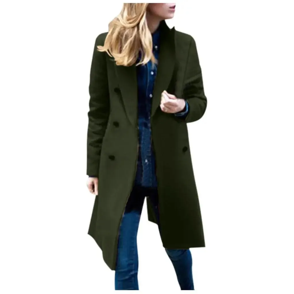 Funki Buys | Jackets | Women's Long Slim Wool Blend Coat