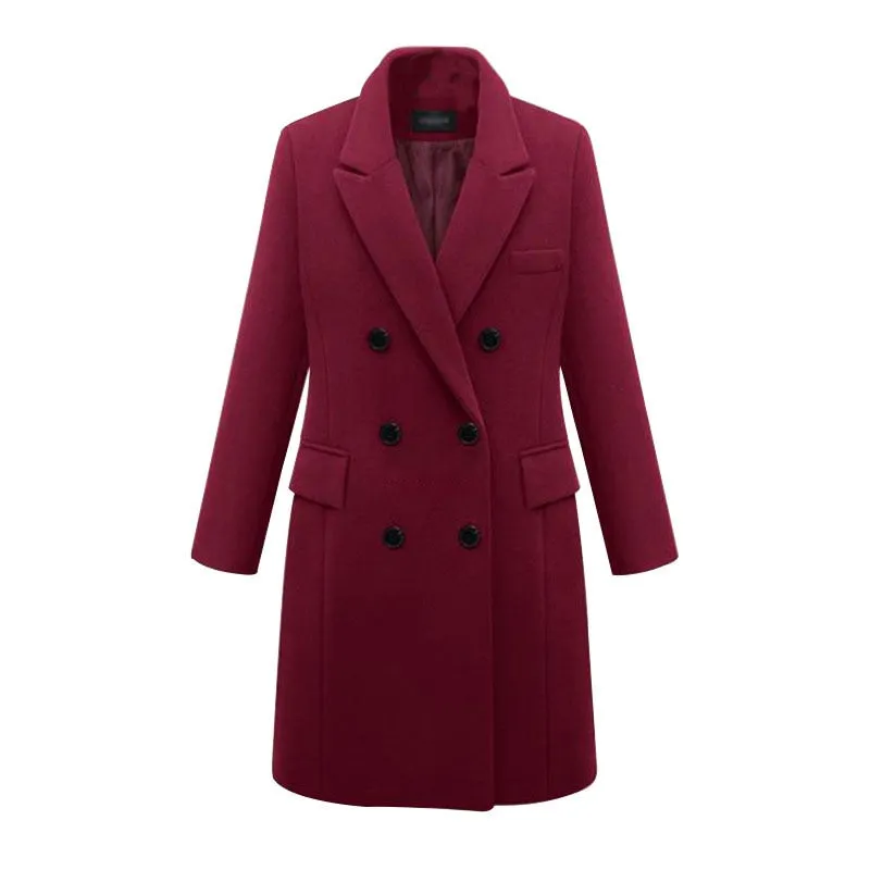 Funki Buys | Jackets | Women's Long Slim Wool Blend Coat