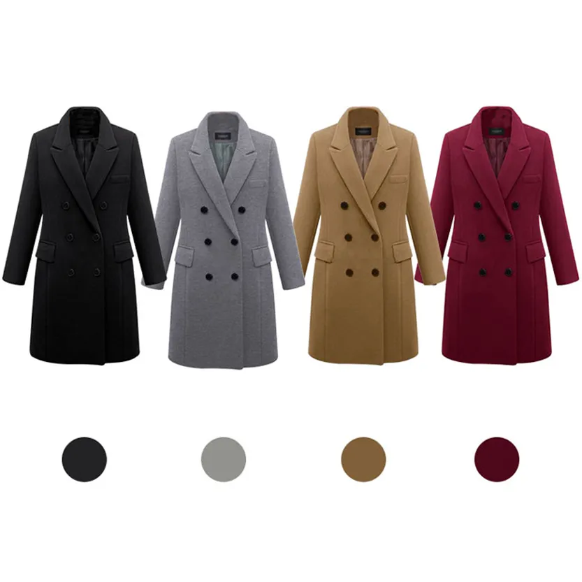 Funki Buys | Jackets | Women's Long Slim Wool Blend Coat