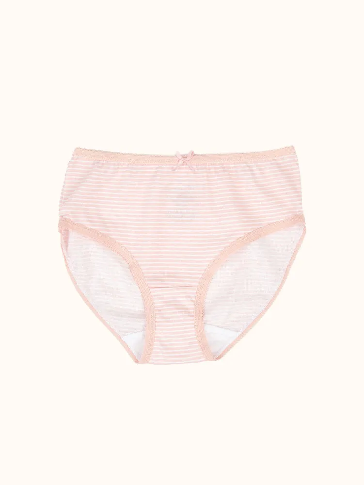 Girls' Cotton Briefs (5 Pack) - White/Pink