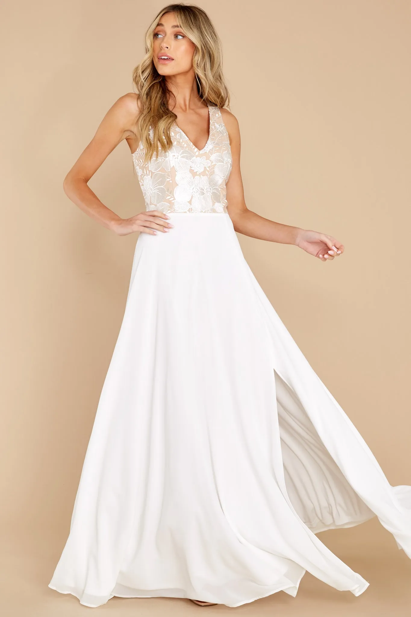 Gracious Belle Ivory Maxi Dress