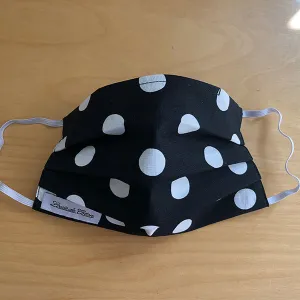 Handmade Cotton Face Mask - Black Polka Dot