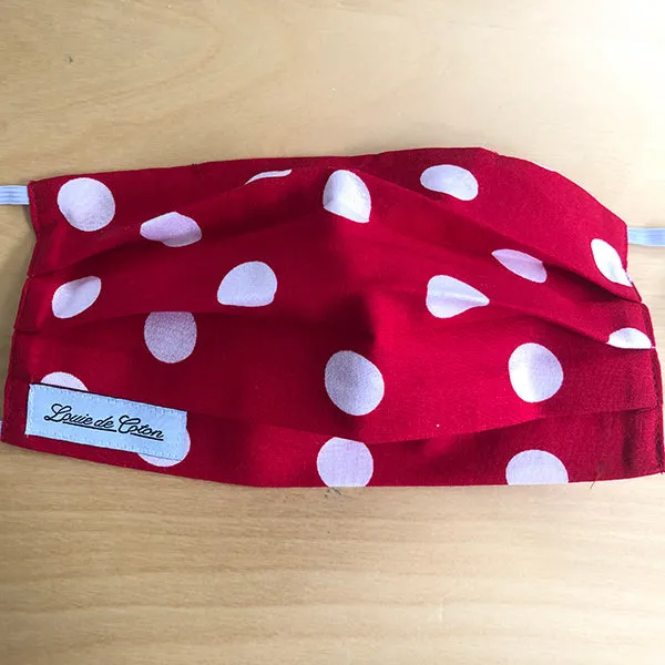 Handmade Cotton Face Mask - Red Polka Dot