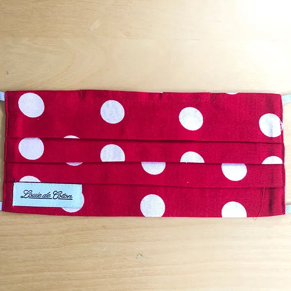 Handmade Cotton Face Mask - Red Polka Dot