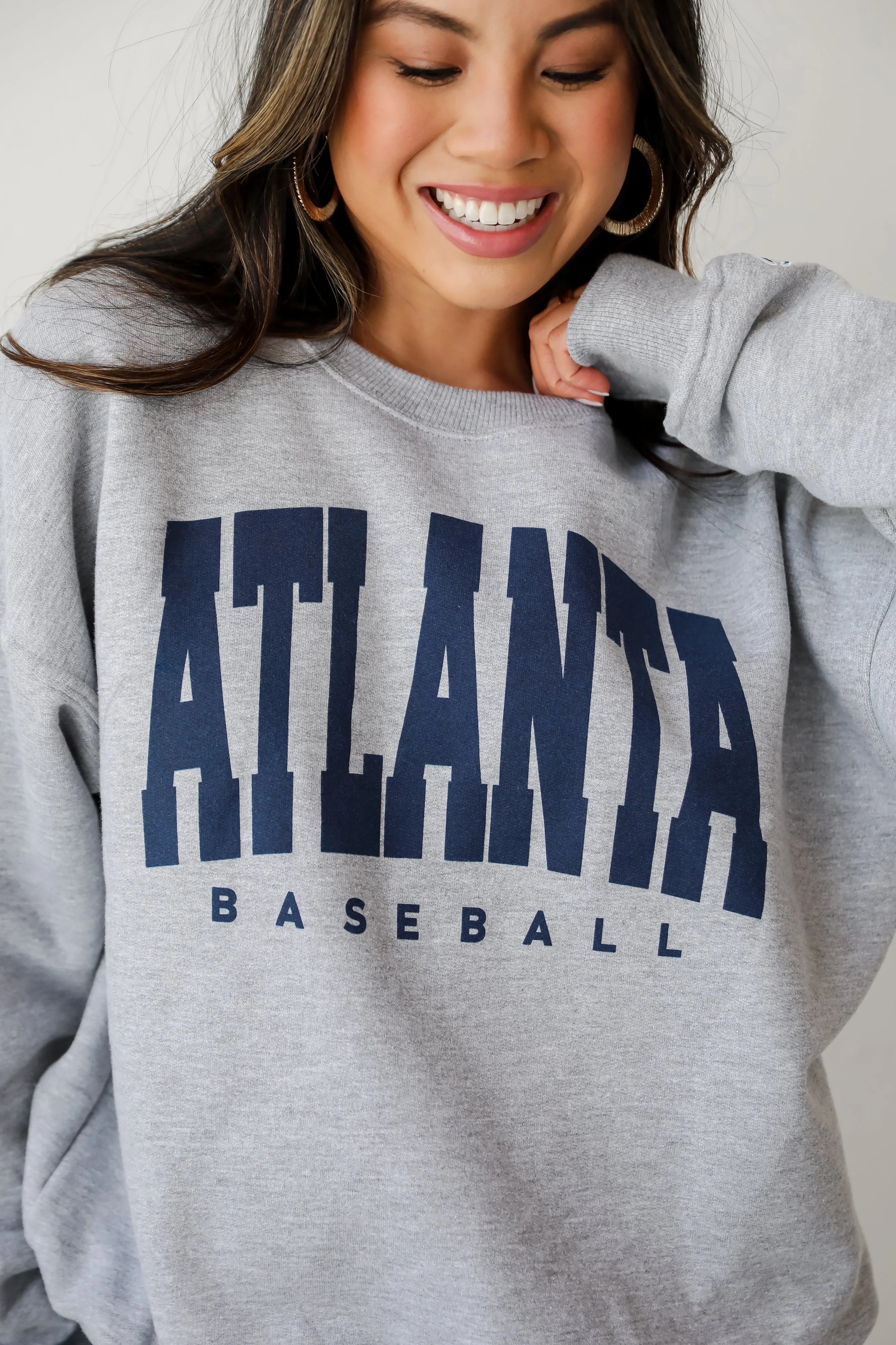 Heather Grey Atlanta Baseball Sweatshirt