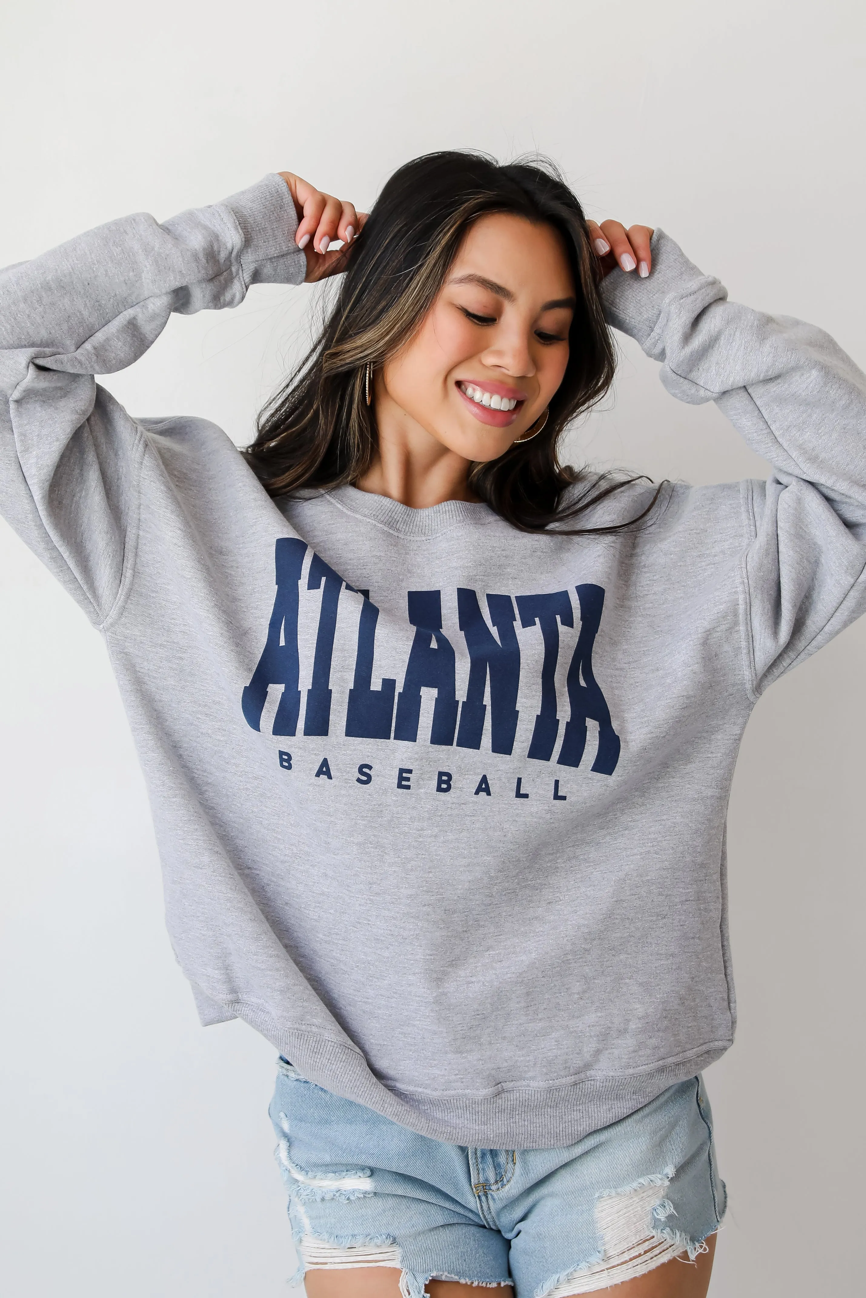 Heather Grey Atlanta Baseball Sweatshirt