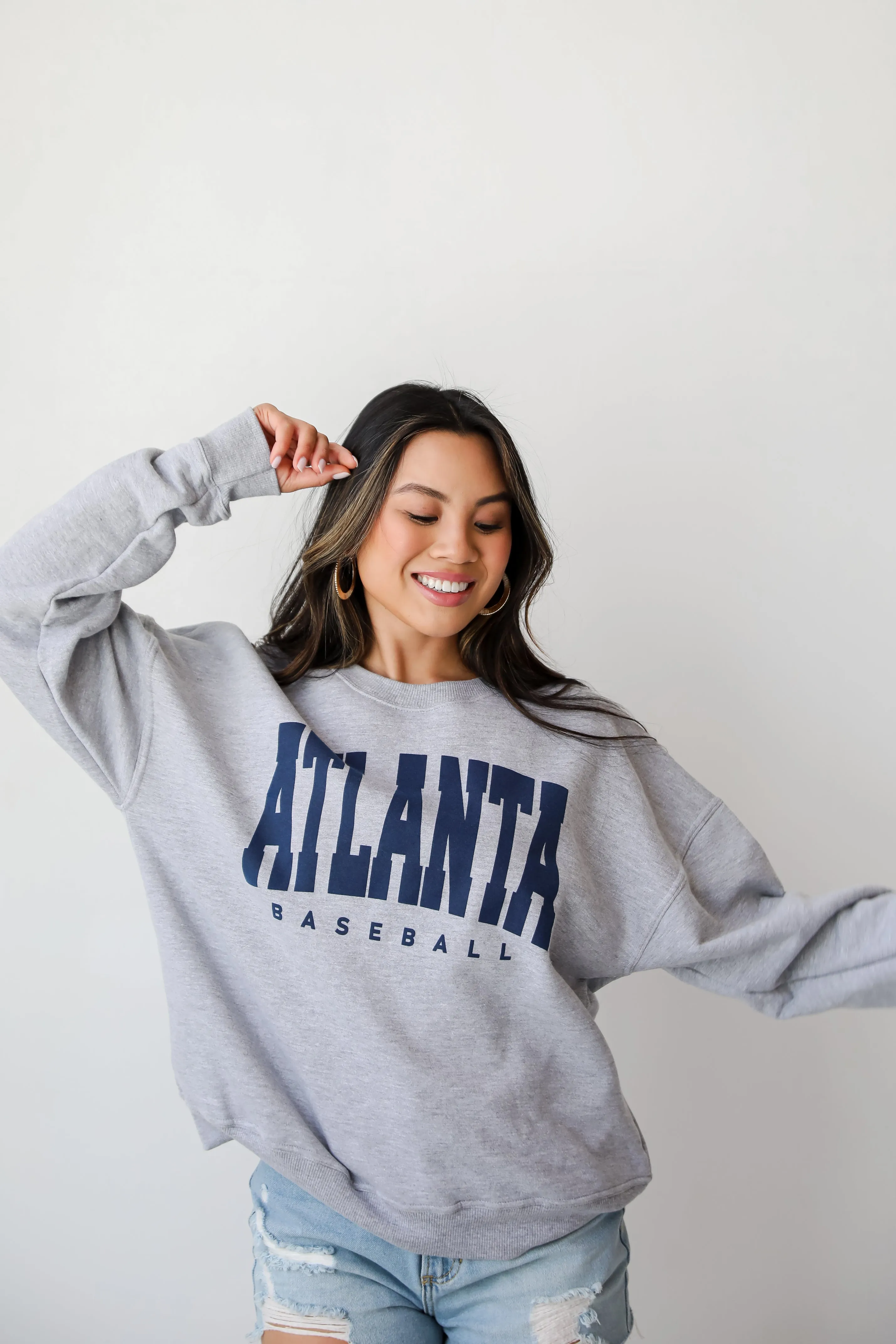 Heather Grey Atlanta Baseball Sweatshirt